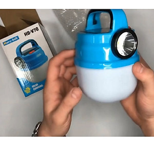 Bóng Đèn Tích Điện V70 50W Siêu Sáng Tích Hợp Đèn Pin Có Sạc Năng Lượng Mặt Trời, Đèn led đa năng đi vườn, cắm trại, picnic, đèn dự phòng khi cúp điện, đèn pin sạc USB