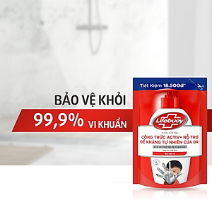 Nước rửa tay sạch khuẩn Lifebuoy Túi 400G - Bảo vệ vượt trội 10
