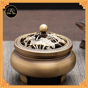 Lư đốt trầm hương bằng đồng tặng kèm 45 trầm nụ