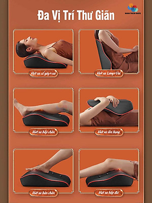 Gối Massage Kiêm Tựa Lưng LeerKang LEK-618-1 massage toàn thân 8D có hồng ngoại 3 cấp độ, mát xa rung tùy chỉnh, 5 chế độ xoa bóp đảo, hàng chính hãng
