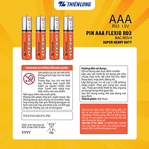 Pin loại AA/ AAA/ D Thiên Long Flexio - Hạn sử dụng siêu lâu