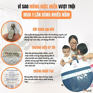 Mùng Chụp Tự Bung Cao Cấp Mộc Miên - Đỉnh Rộng 1m6x 2m