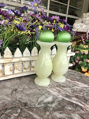 Bộ combo cặp Lục Bình Lọ Hoa đá ngọc onyx kết hợp quả cầu phong thủy