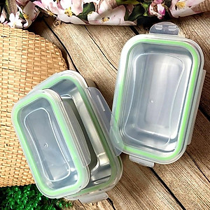 COMBO Bộ 3 Hộp BẢO QUẢN thực phẩm INOX 304 có NẮP. Dụng cụ đựng chứa trữ ĐA NĂNG trong tủ lạnh AN TOÀN SỨC KHOẺ. Thố Lạnh bảo quản thực phẩm tránh mùi, chống hư hao thực phẩm