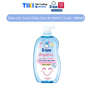 Dung Dịch Tắm Gội Toàn Thân Cho Bé Dưới 3 Tuổi D-nee - Chai 800ml (Xanh)