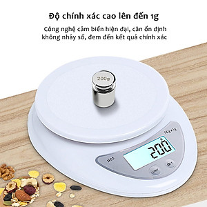 Cân Tiểu Ly Điện Tử Mini Nhà Bếp Cân Thực Phẩm Loại 5Kg Tiện Lợi Cân Tiểu Ly Điện Tử Nhà Bếp Mini Làm Bánh Đồ Ăn Nguyên Liệu Chính Xác Cao Tặng Kèm Pin