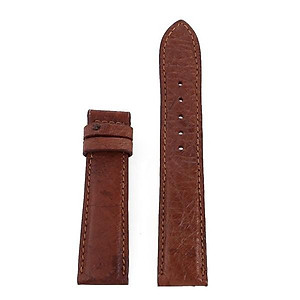 Dây đồng hồ Huy Hoàng da đà điểu da bụng size 16, 18, 20 màu nâu đỏ HT8438