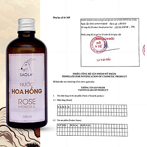 Nước hoa hồng thương hiệu Sao la (100ml): Dưỡng ẩm, làm se  khít lỗ chân lông, làm mịn và ngăn ngừa lão hóa da, làm sạch da, 100% thuần chay, từ tự nhiên, an toàn, lành tính - Hàng Chính Hãng