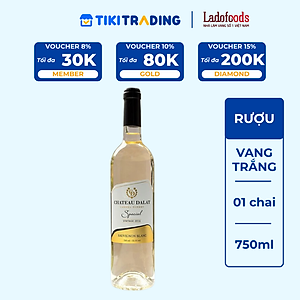 Rượu Vang Trắng Ladofoods Chateau Dalat Special Sauvignon Blanc 750ml 12,5% - Không Kèm Hộp