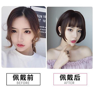 Tóc giả nguyên đầu cúp víc ngắn tém cao cấp - Tặng lưới chùm tóc