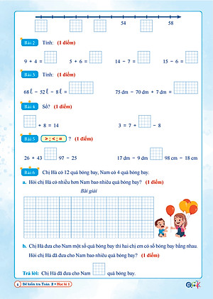Combo Bài Tập Tuần và Đề Kiểm Tra Toán, Tiếng Việt Lớp 2 - Chân Trời Sáng Tạo - Học kì 1