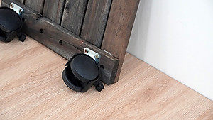 Đế Lót Chậu Cây Có Bánh Xe Thương Hiệu ANKAN, Đế Để Chậu Cây, Mặt Vuông Bằng Gỗ Tràm, Màu Đen Đường Kính 30 Cm, Tải Trọng 80kg - Hàng Xuất Khẩu