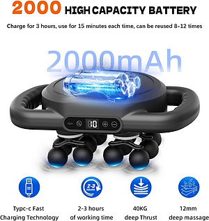 [Tặng củ sạc + cáp sạc] Máy Massage Toàn Thân Cầm Tay , Máy Mát Xa Đấm Lưng, Chân, Tay, Vai, Cổ 12 Đầu, 16 Đầu, 20 Đầu, 22 Đầu GDV - Hàng Chính Hãng