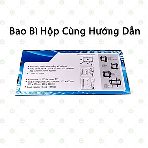 [Bền Chắc] Giá Kệ - Khung Treo Tivi KhoNCC Hàng Chính Hãng - Cho Tivi từ 26 - 60 inch Bắt Thẳng Áp Sát Tường Giúp Căn Phòng Không Gian Thoáng Đẹp Hơn - KLM-KTTVT4X6X (Đen)