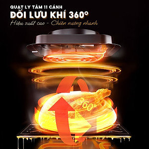 Nồi chiên không dầu phun sương Masuto MSKing 6L - 2 tầng đốt không cần trở lật - Hàng chính hãng