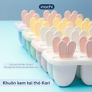Khuôn Làm Kem Tai Thỏ/ Mèo Kari Sản Xuất Theo Tiêu Chuẩn Nhật Bản An Toàn Cho Sức Khỏe - Chính hãng Inochi ( Tặng kèm khăn lau PaKaSa) Giao màu ngẫu nhiên