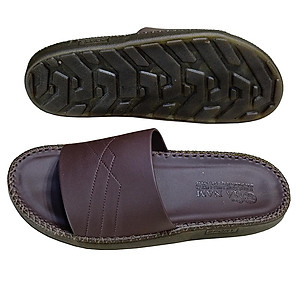 Dép Nam Da Bò HA NAM Đế Siêu Nhẹ Khâu Chỉ Toàn Bộ DNA22032