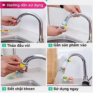 Vòi tăng áp suất  xoay 360 độ cho bồn rửa chén có than hoạt tính , đầu vòi nối rửa bát , giúp rửa  thực phẩm ,tiện lợi dễ dàng hơn