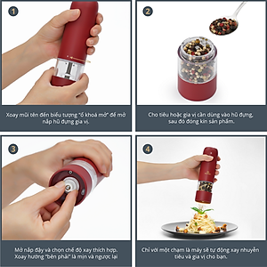 Máy Xay Tiêu Tự Động Bằng Điện Benchusch Màu Trắng/ Đen/ Xanh/ Đỏ