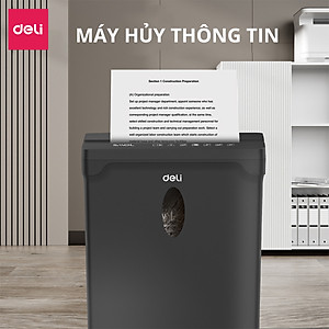 Máy Hủy Tài Liệu Cao Cấp 10L Deli - Máy Huỷ Giấy 10 Lít Phù Hợp Cho Bảo Mật Giấy Tờ Trong Doanh Nghiệp, Văn Phòng, Nhà Trường - Hàng Chính Hãng - ET014