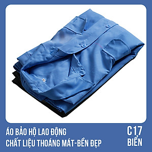 Áo bảo hộ lao động, chất liệu thoáng mát, bền đẹp - Mã C17 (BIỂN) 