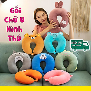 Gối Kê Cổ Đi Máy Bay, Gối Kê Cổ Du Lịch, Gối Chữ U Văn Phòng, Gối Tựa Đầu Ô Tô Cao Cấp Vân Sọc Mềm Mịn Giao Màu Ngẫu Nhiên