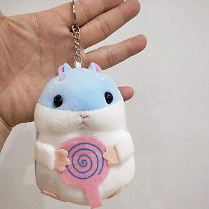 Móc khóa gấu bông Hamster V.2 - Mẫu 4 (Xanh dương)