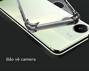 Ốp lưng cho Xiaomi Redmi 13C dẻo trong TPU chống sốc 4 góc cạnh, bảo vệ camera Kai Nguyễn( Hàng chính hãng)
