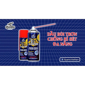 Dầu xịt bôi trơn, chống rỉ sét đa năng Sparko X5 200ml