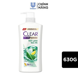 Combo 2 Dầu Gội Clear Sạch Gàu Dầu Gội Sạch Gàu Mát Lạnh Bạc Hà 3X Sức Mạnh Đánh Bay Gàu, Ngứa, Vi Khuẩn 630g