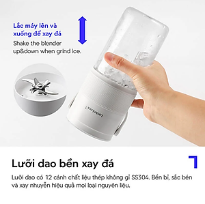 Máy xay sinh tố cầm tay LocknLock dung tích 475ml - Màu ngà - EJJ346IVY - Hàng chính hãng