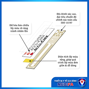 Hộp 25/50 Que Thử Đường Huyết Accu-Chek Guide Có Nắp Nhựa Bảo Hiểm Hút Ẩm Cho Que, Đầu Thấm Máu Lớn, Chính Hãng Roche