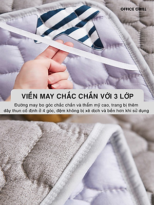 Chiếu Đệm Ngủ Văn Phòng OFFICE CHILL Tấm Đệm Lót Ngủ Chần Bông Microfiber Kháng Khuẩn Thoáng Khí Xếp Gọn