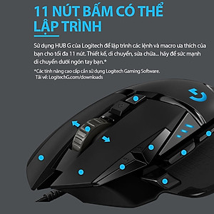 Chuột game hiệu suất cao Logitech G502 Hero RGB Lightsync - Hàng chính hãng