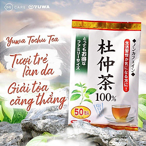 Trà Lá Đỗ Trọng Yuwa 100% Lá Đỗ Trọng (gói 50 túi lọc) Giảm Stress, Chống Lão Hóa , Hỗ Trợ Giảm Cân, Tốt Cho Tim Mạch(Mẫu mới)