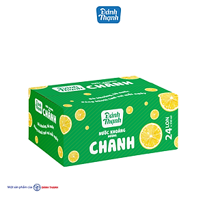 Thùng 24 Lon Nước Khoáng Thiên Nhiên Có Ga Đảnh Thạnh Khoáng Chanh 330ml