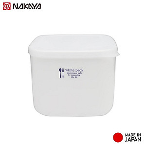 Hộp đựng & bảo quản thức ăn White Pack 1.0L ( hình vuông ) có thể dùng trong lò vi sóng - Nhập khẩu từ Nhật Bản