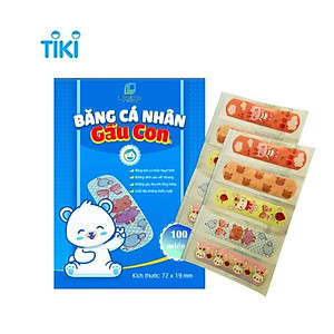 BĂNG CÁ NHÂN HÌNH GẤU HỘP 100 MIẾNG