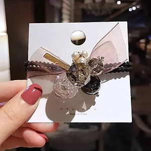 Dây buộc tóc nữ pha lê cao cấp [Set 5 dây] NASI sang trọng dễ thương phong cách hàn quốc thun cột tóc nữ co giãn tốt phụ kiện tóc