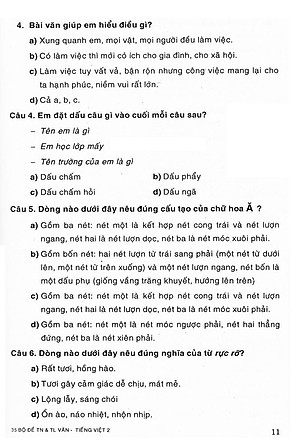 Sách 35 Bộ Đề Văn - Tiếng Việt Lớp 2 - Tự Luận & Trắc Nghiệm (Tái Bản)