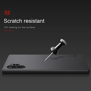 Ốp Lưng Sần Chống Sốc Cho Samsung Galaxy Note 10 Plus hiệu Nillkin (tặng kèm giá đỡ hoặc miếng dán từ tính) - Hàng Chính Hãng