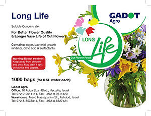 Bột Cắm Hoa ISRAEL (Combo 50 gói dưỡng hoa), Hiệu Longlife giữ hoa tươi lâu gấp 2 lần và 14 ngày không thay nước mới