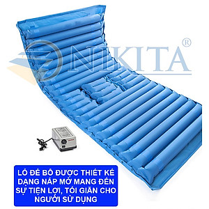 Đệm hơi chống loét, Nệm hơi chống loét NIKITA – hỗ trợ chăm sóc cá nhân, Máy bơm hoạt động êm ái, thoáng khí dễ chịu.