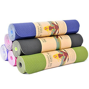 Thảm Tập Yoga, Gym Amalife 2 Lớp + Túi Đựng Thảm Tập Yoga Dây Buộc Thảm Tập Yoga (Giao Màu Ngẫu Nhiên)