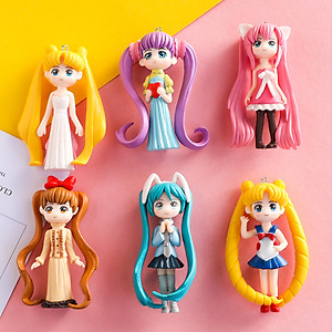Bộ 06 mô hình nhân vật Thủy Thủ Mặt Trăng - Sailor Moon (Mẫu 03)