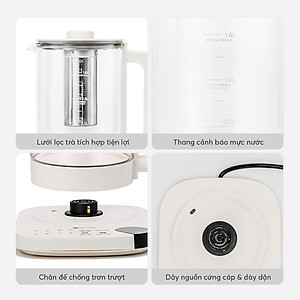 Ấm đun pha trà đa năng 1.6L Elmich KEE-9146, 8 chương trình đun nấu - Hàng chính hãng