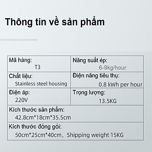 Máy ép dầu thực vật chuyên nghiệp phiên bản nâng cấp hoàn toàn thương hiệu cao cấp Septree T3 - Hàng Nhập Khẩu