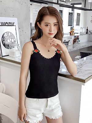 Áo Len Nữ Áo Kiểu Nữ Hai Dây Cổ Gợn Sóng Dễ Thương ALN026 MayHomes