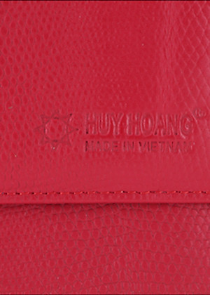Ví nữ da bò cao cấp Huy Hoàng 3 gấp lửng màu đỏ đô HT3167