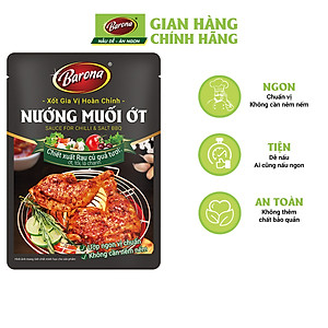 Combo 3 Gói Gia Vị Nướng Muối Ớt Barona 80g ướp ngon chuẩn vị không cần nêm nếm